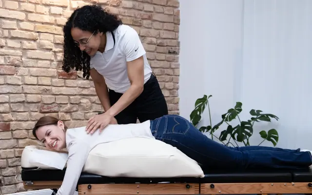 Woman on a pregnancy cushion